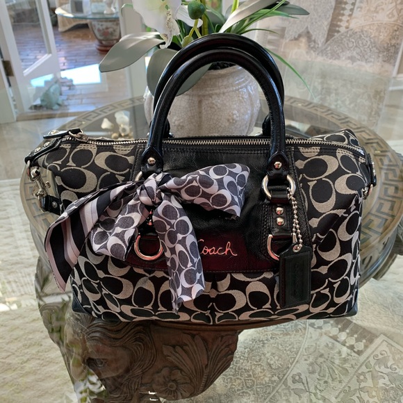 COACH SIGNATURE SATEEN ASHLEY SATCHEL BAG!π€